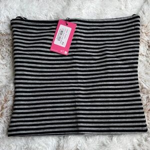 Crop Tube Top Striped Black and Gray. TEEN Size XS